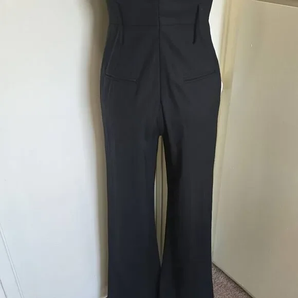 Theory Style #90171233 Blk Wool/Spndx Slvls Jumpsuit, Wide Leg, Sz. 4, EUC